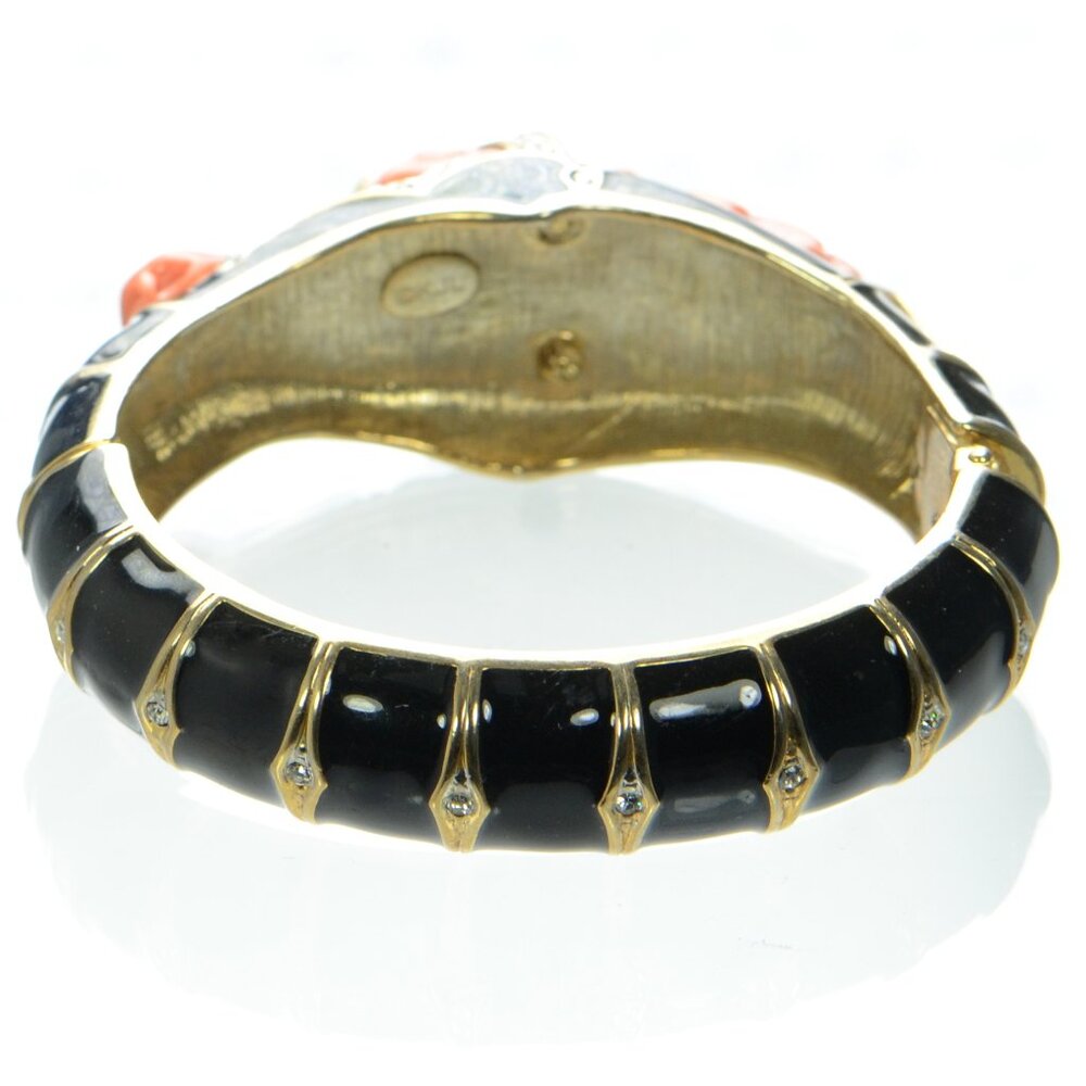 Vintage Kenneth Jay Lane Kjl Black Enamel & Coral… - image 2